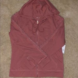 Rose colored sweat jacket